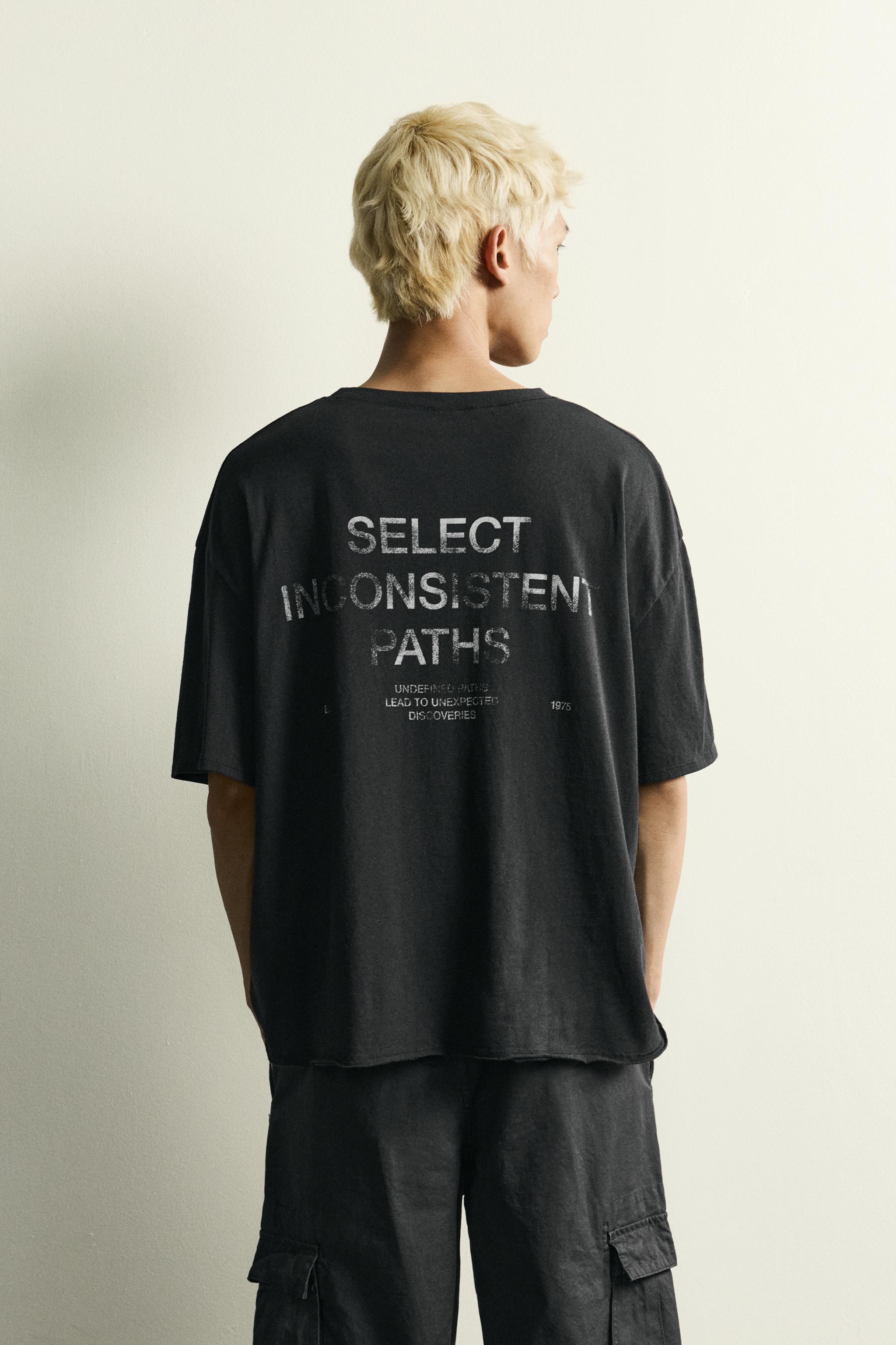 RELAXED FIT WASHED TEXT T-SHIRT